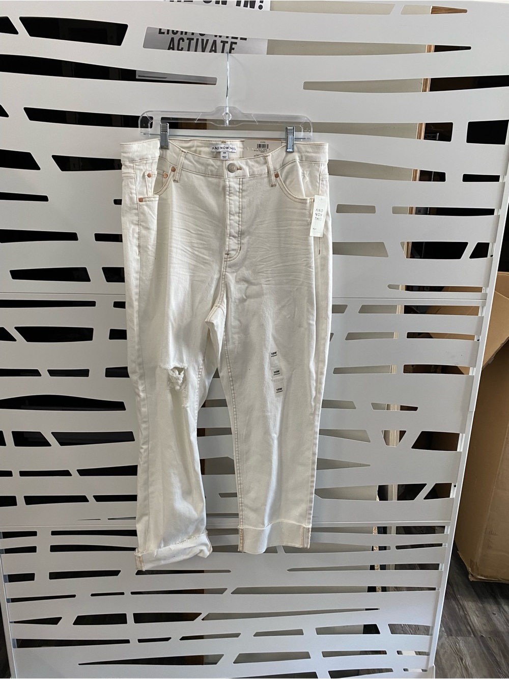 High-Rise White Distressed Women’s Jeans